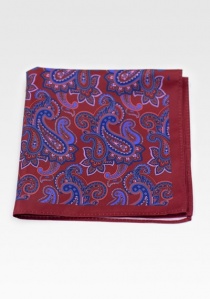 Foulard décoratif motif paisley lâche rouge foncé