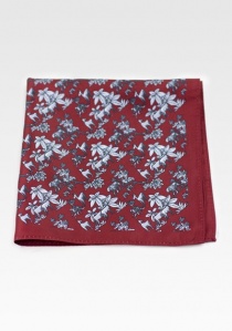 Serviette de cavalier motif floral rouge foncé