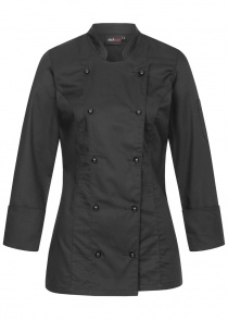 Veste de cuisine pour femmes (noire) avec boutons