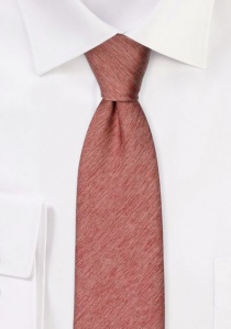 Cravate unie surface chinée brun-rouge