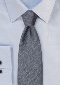Cravate homme unie surface chinée gris foncé