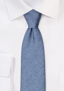 Cravate homme unie surface chinée bleu acier