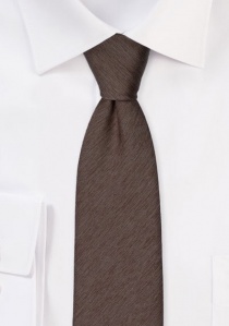 Cravate monochrome surface chinée brun chocolat