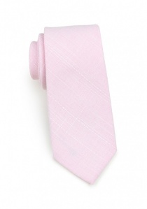 Cravate coton moucheté rose