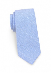 Cravate coton chiné bleu tourterelle