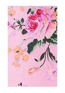 Cravate en coton à motif de roses rose