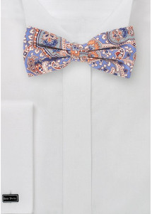 Noeud homme motif paisley bleu acier