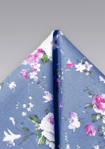 Pochette coton motif fleurs rosé