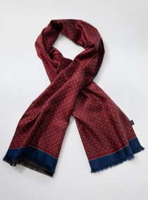 Foulard-cravate motif paisley rouge