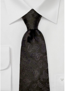 Cravate d'affaires Paisley noir nuit