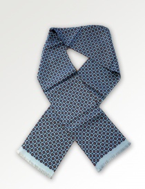 Foulard-cravate ornements bleu ciel