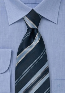 Cravate XXL rayures bleu marine