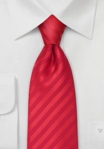 Cravate extra-longue rouge étincelant rayée