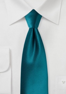 Cravate structurée unie bleu-vert