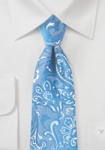 Cravate d'affaires Paisley cultivé bleu