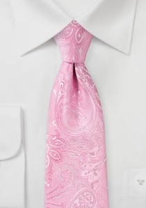 Cravate motif cachemire cultivé rose