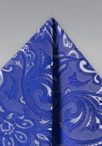 Pochette de poche motif cachemire bleu