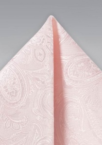 Pochette de poche motif paisley rose pâle