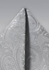 Pochette de poche Paisley ludique gris argenté