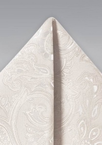 Pochette de poche motif paisley exubérant blanc