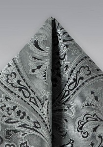 Foulard fantaisie motif paisley gris
