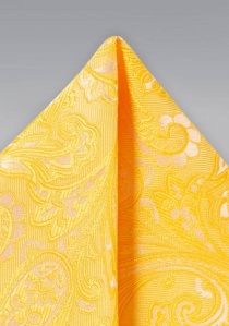 Pochette de poche motif paisley joyeux jaune doré
