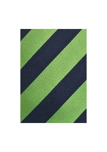 Cravate à clipser rayée vert noir profond
