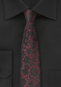 Cravate rouge mosaique noire