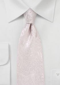 Cravate rose pâle imprimé fleuri