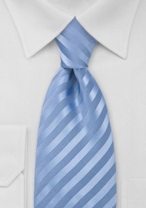 Cravate élastique Granada rayée unie bleu glacier