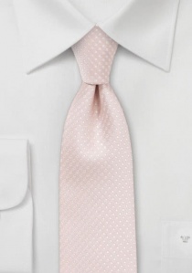 Cravate étroite rose à pois