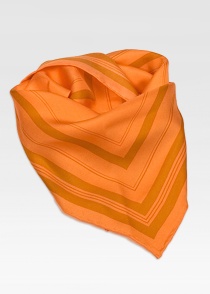 Écharpe femme bordée de lignes orange