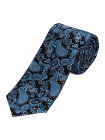 Cravate d'affaires stylée motif paisley bleu ciel