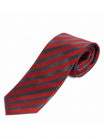 Cravate rayée anthracite rouge