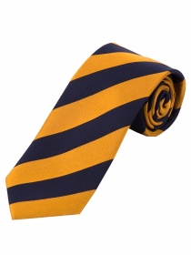 Cravate homme rayée bleu marine orange