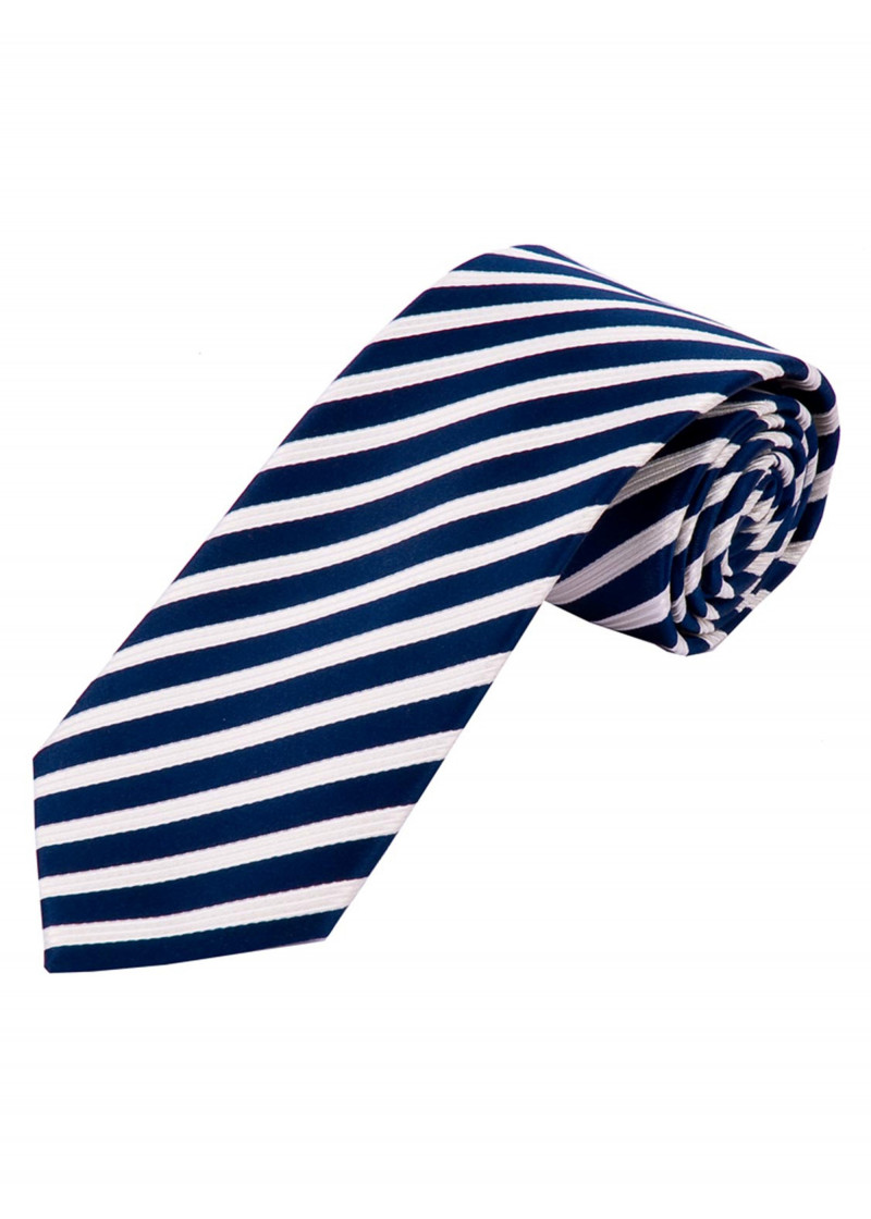 Cravate Homme - Blanc Et Bleue - Polyester - Occasion