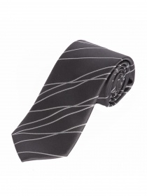 Magnifique cravate motif vagues anthracite