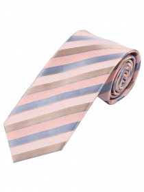 Cravate XXL à rayures roses bleu clair gris clair