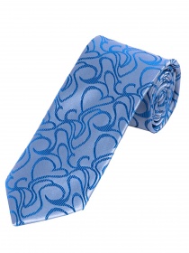 Cravate extra-slim motif vagues bleu ciel