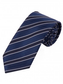 Cravate rayée bleu bleu nuit blanc