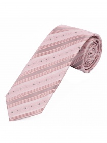 Cravate d'affaires étroite à pois rayés rose