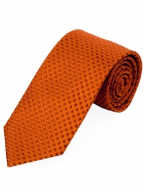Cravate fine décorée orange cuivré