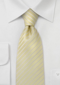 Cravate unicolore vainille clair soie