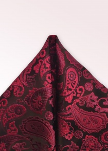 Pochette de poche motif paisley rouge bordeaux