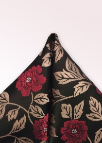 Pochette motif floral noir asphalte