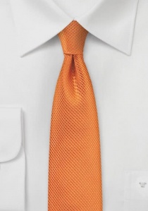 Cravate étroite structure orange