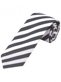 Cravate rayures blanches gris foncé