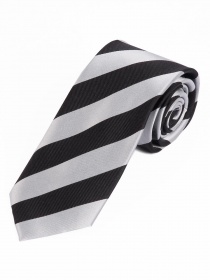 Cravate d'affaires à rayures noir d'encre et blanc
