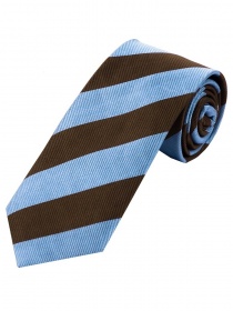 Cravate d'affaires rayures bleu clair et marron