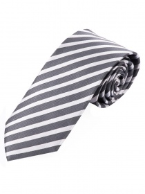 Cravate étroite à rayures blanches argentées